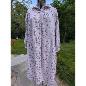 Lanz Kitten Cat Classic Nightgown Night dress 100% Cotton Flannel Cottagecore S